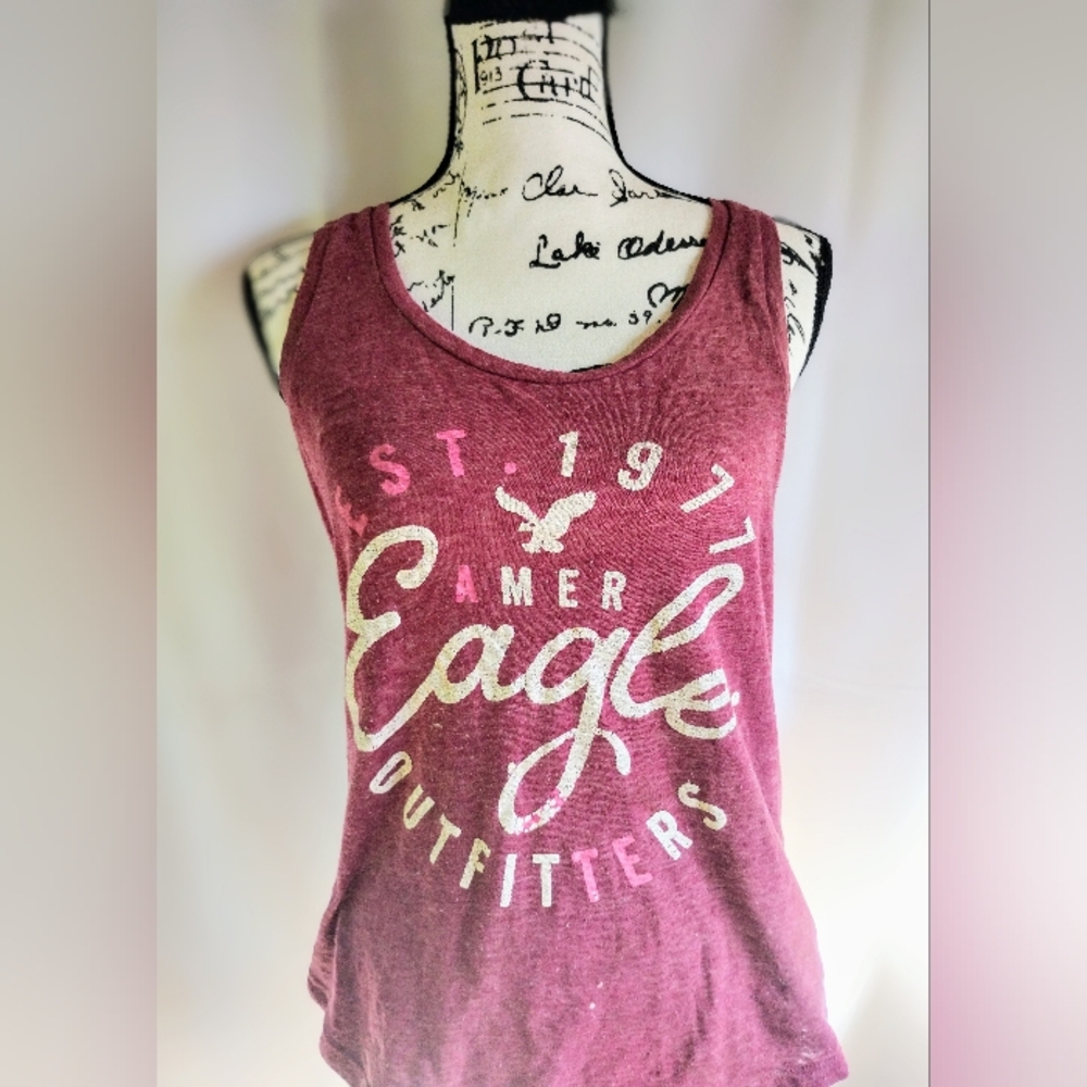 American Eagle Outfitters Women's Maroon Tank Top